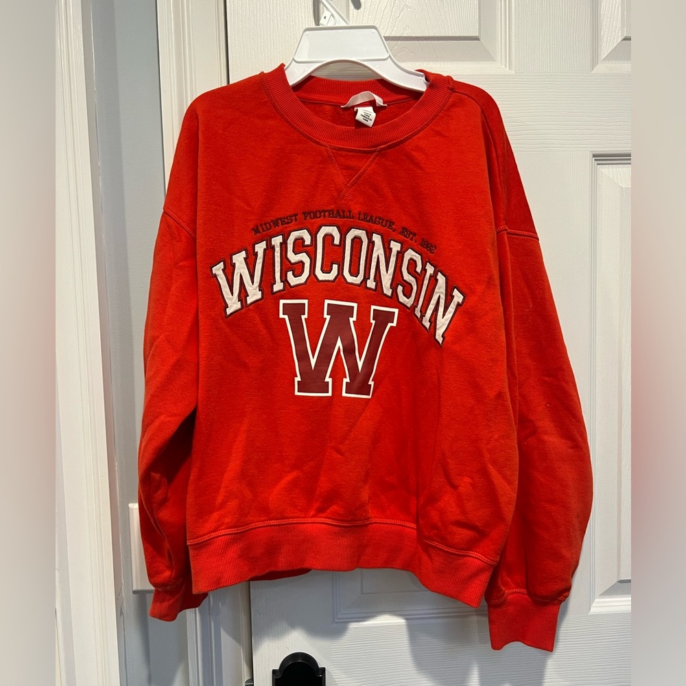H&M Wisconsin Football Crewneck Sweater